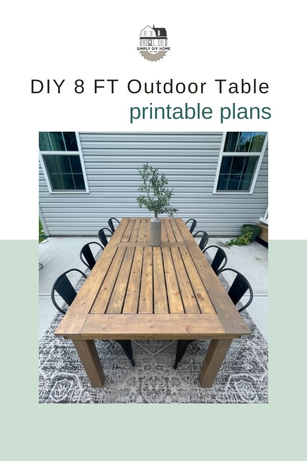 8 Foot Outdoor Table Printable Plans
